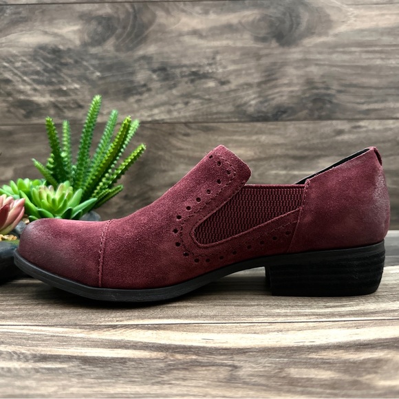 Korks Gertrude Preppy Shootie Brogue Loafer Suede Toe Cap Preppy Burgundy 8.5M - Picture 7 of 14